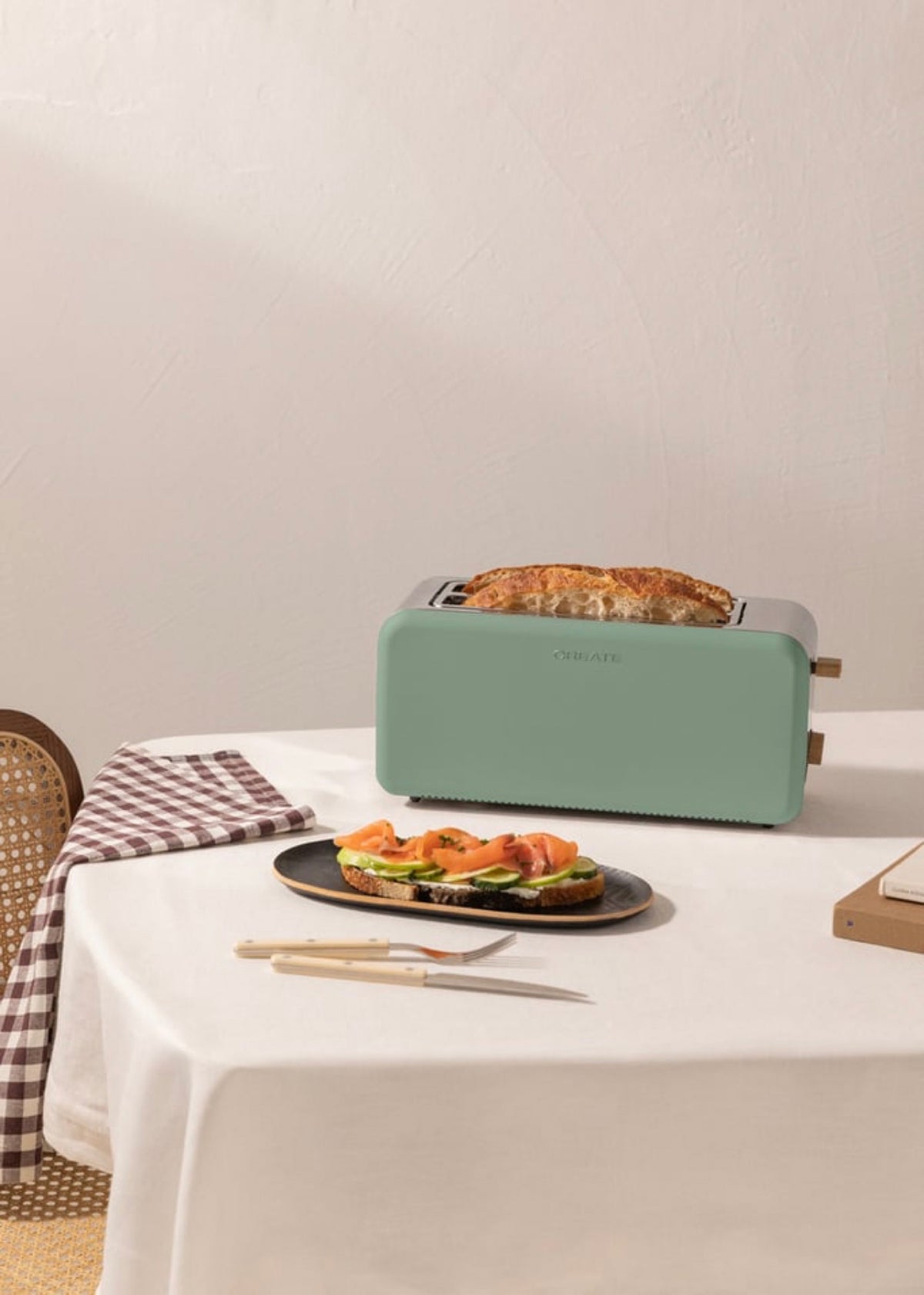 Toast Retro - Tostadora Grande De Ranuras Anchas - Salvia