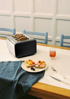 Toast Retro - Double Grille-Pain À Fentes Larges - Noir