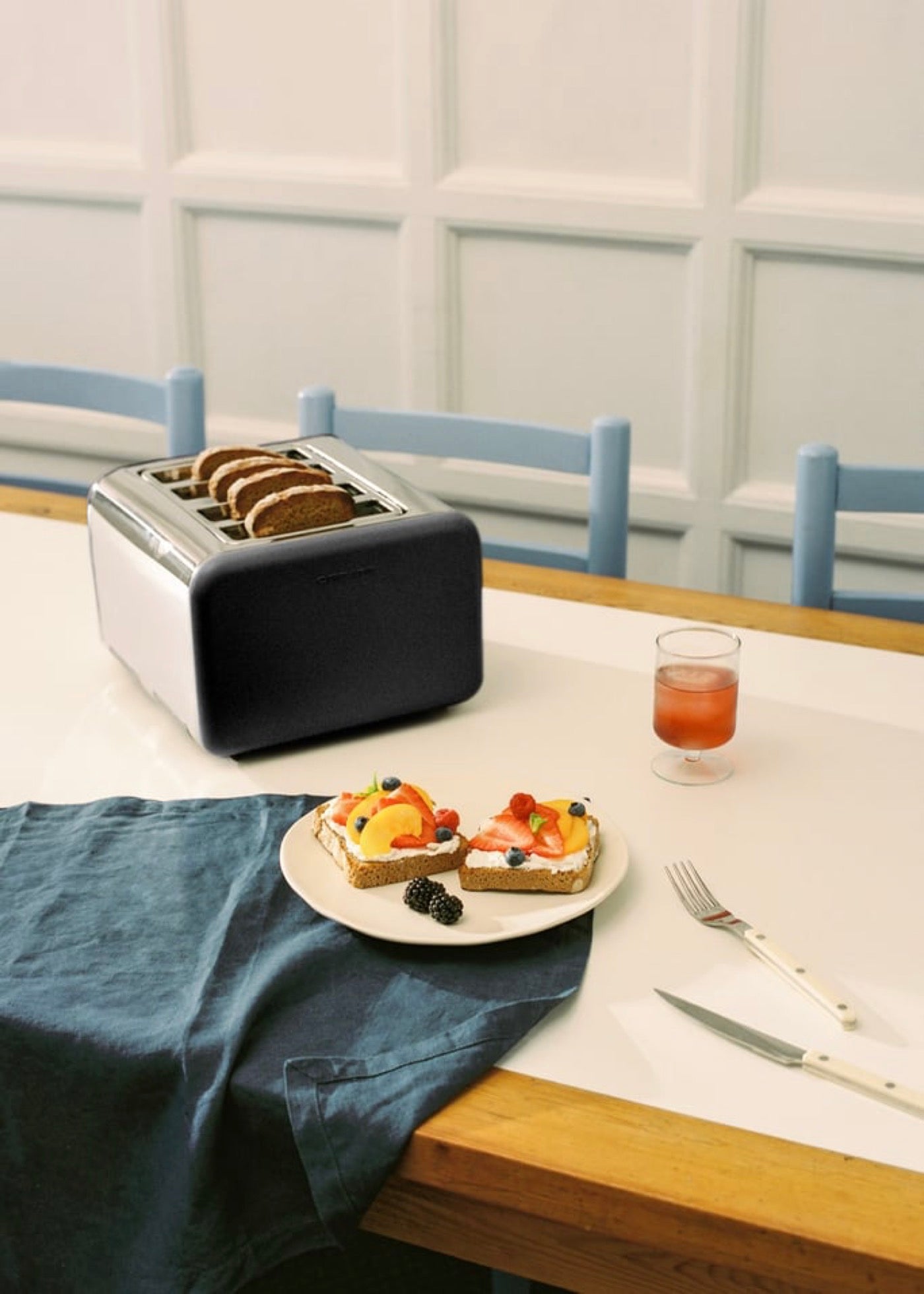 Toast Retro - Double Grille-Pain À Fentes Larges - Noir