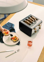 Toast Retro - Double Grille-Pain À Fentes Larges - Noir