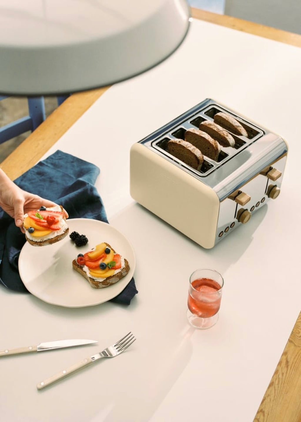 Toast Retro - Double Grille-Pain À Fentes Larges - Sable
