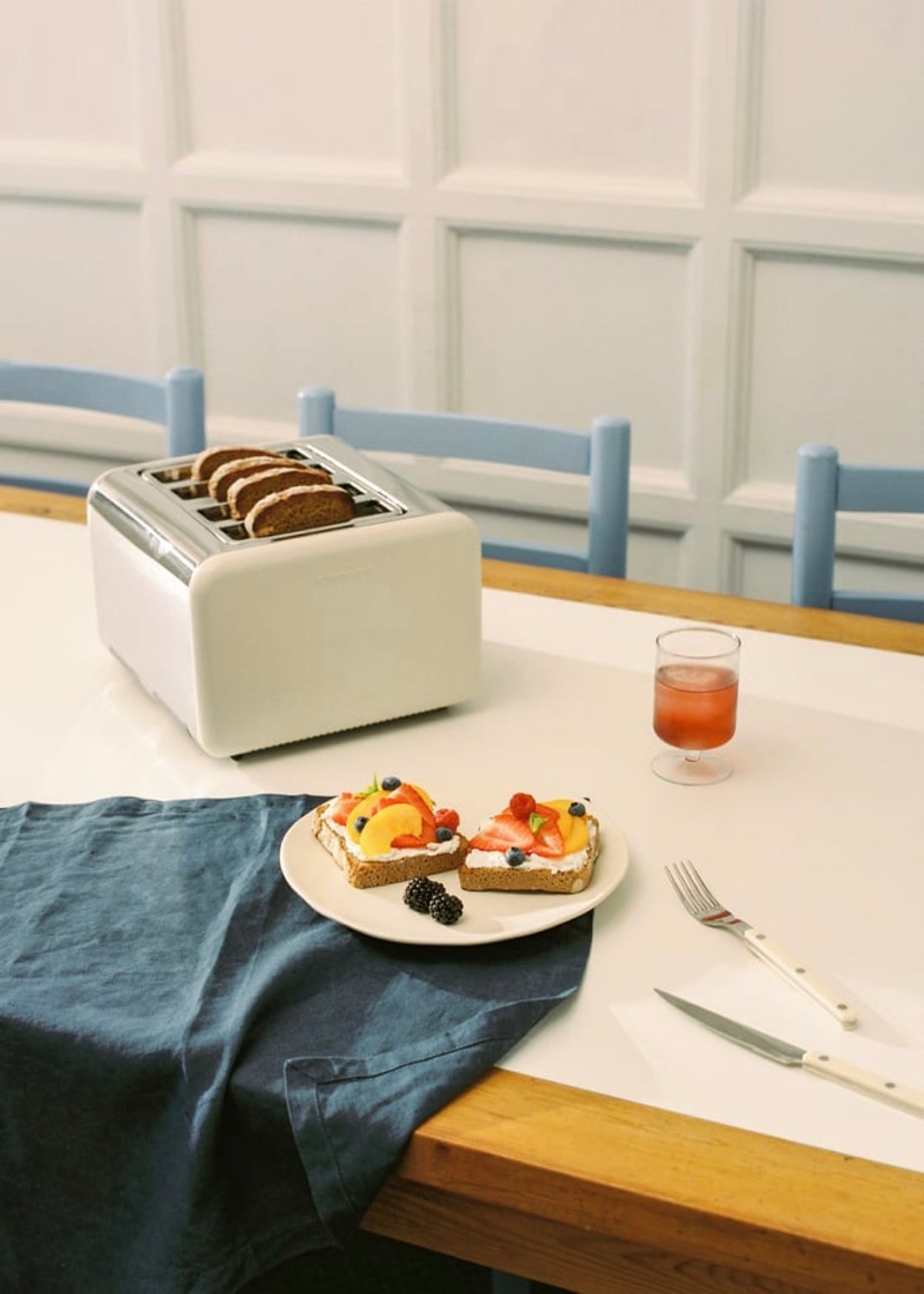 Toast Retro - Double Grille-Pain À Fentes Larges - Blanc Cassé