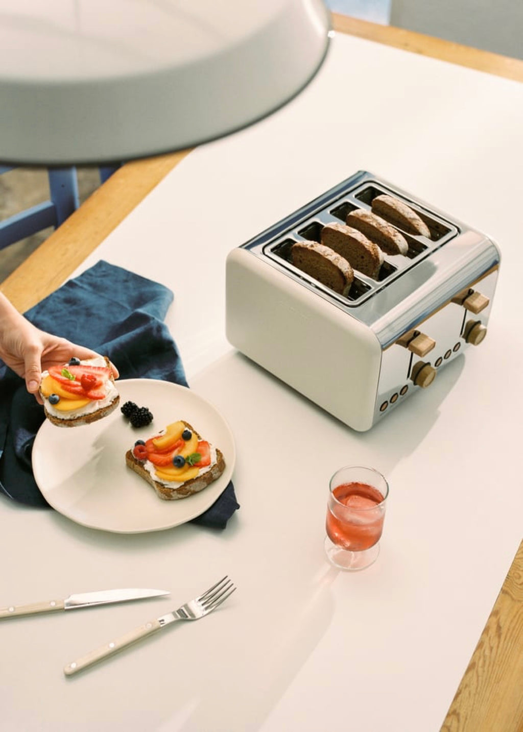 Toast Retro - Double Grille-Pain À Fentes Larges - Blanc Cassé
