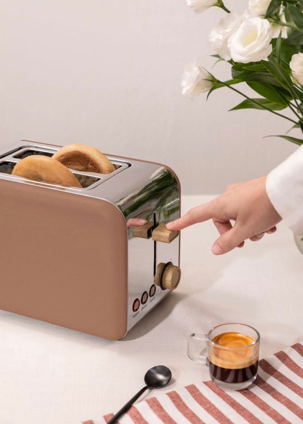 Toast Retro - Petit Grille-Pain À Fentes Larges - Moka