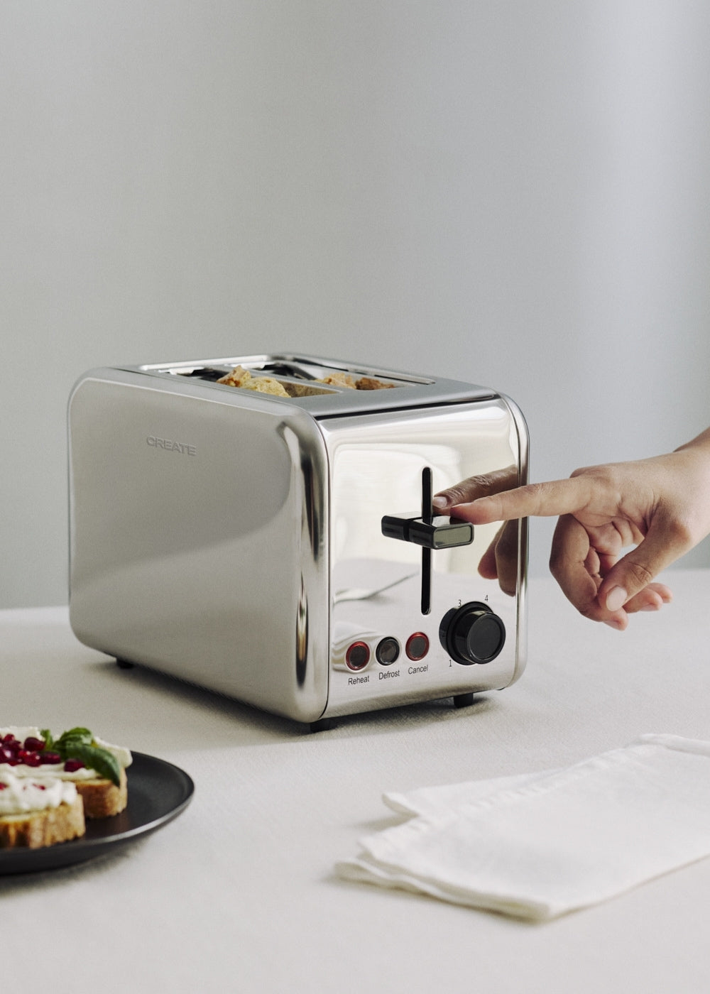 Toast Retro - Grille-Pain À Fentes Larges - Petit - Chromé