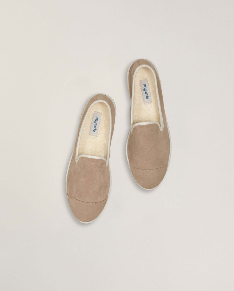 Zapatilla mujer piel color topo Angarde packshot high