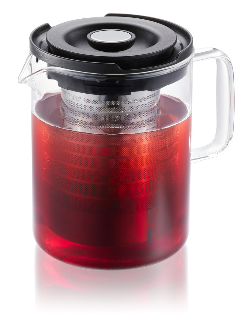 T-Prep - Tetera, 0,8 L - Negro/Transparente