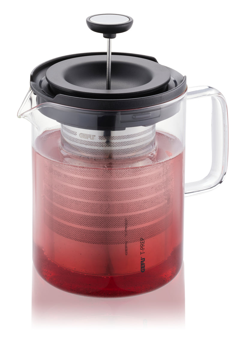 T-Prep - Tetera, 0,8 L - Negro/Transparente
