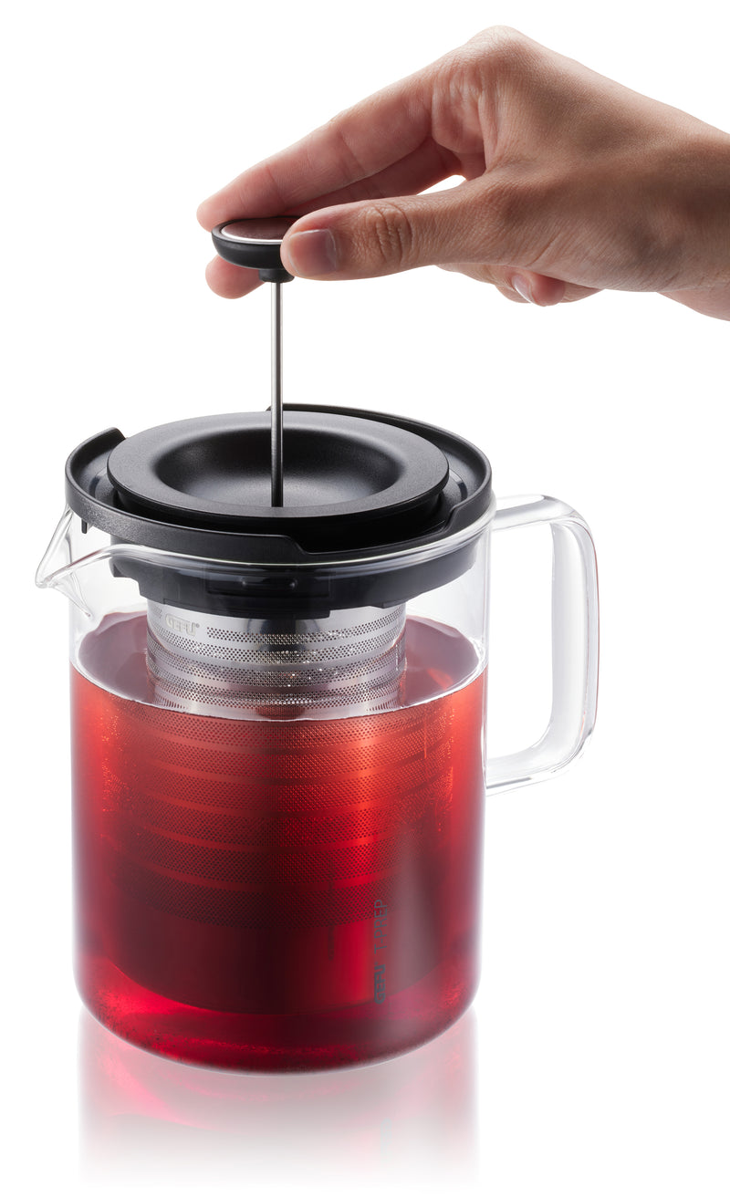 T-Prep - Tetera, 0,8 L - Negro/Transparente