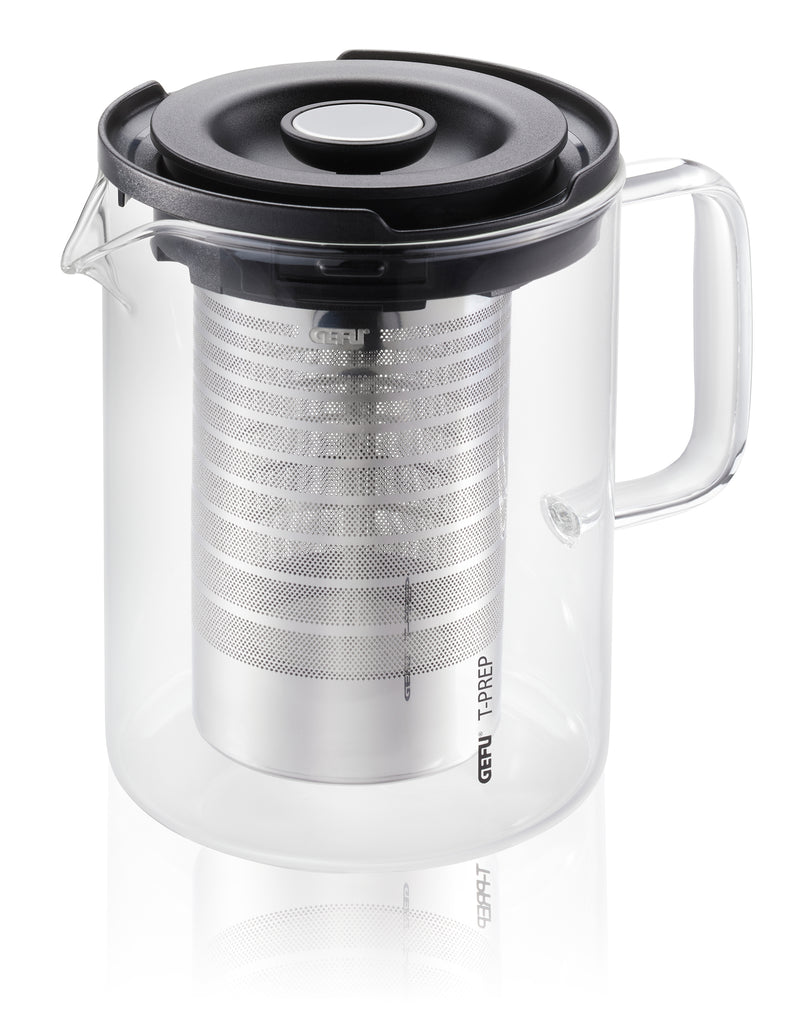 T-Prep - Tetera, 0,8 L - Negro/Transparente