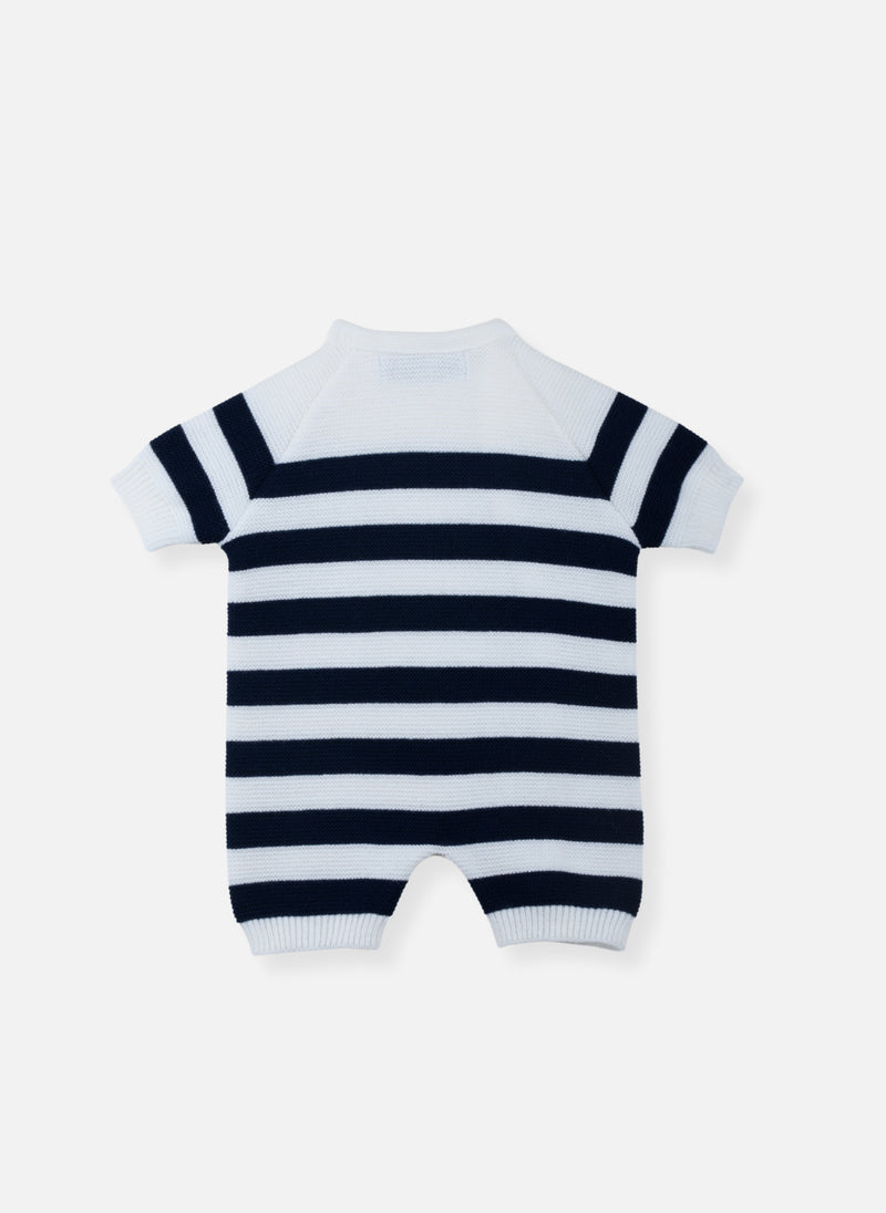 Combi - Short Marinière - Écru À Rayures Marines