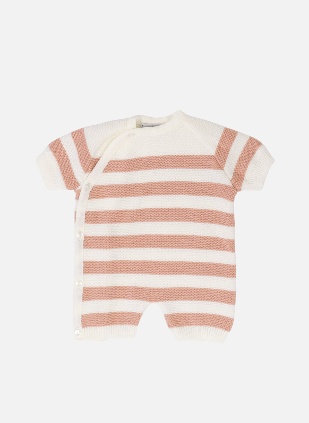 Combi - Short Marinière - Écru À Rayure Rose Misty