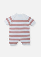 Combi - Short Marinière - Écru À Rayure Rose Misty