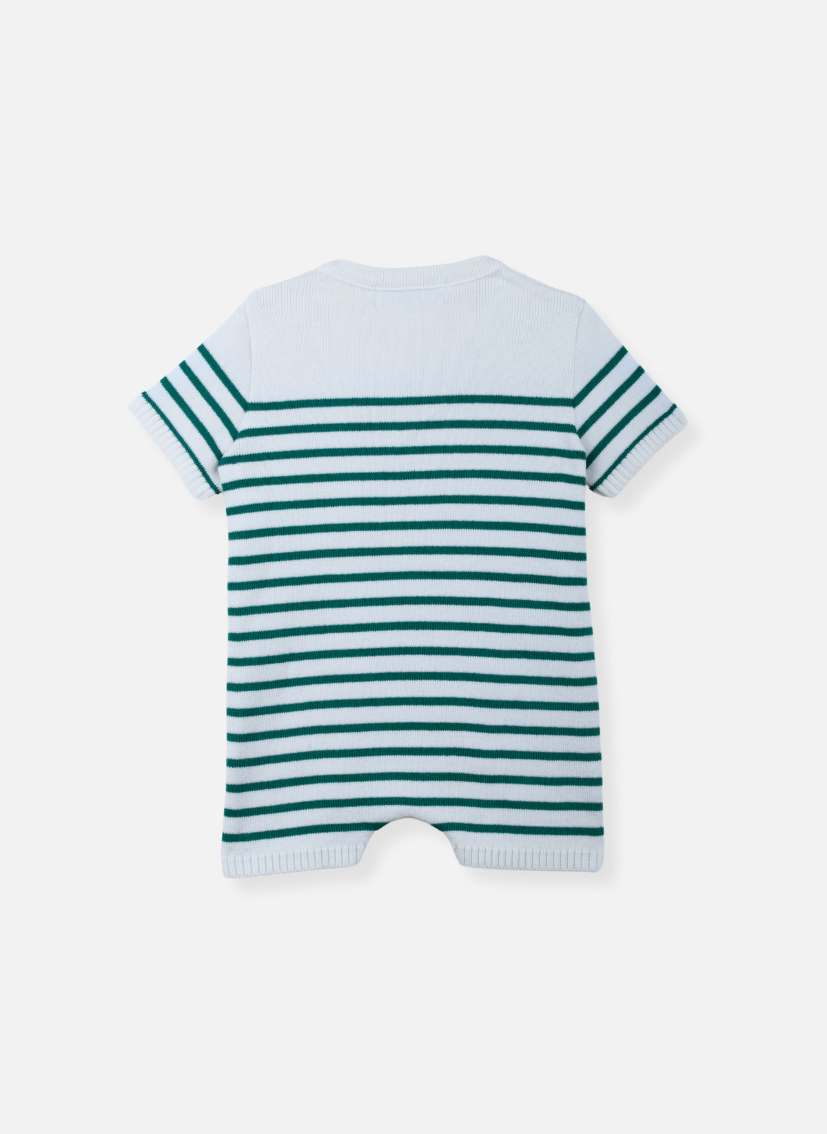 Combishort En Coton Bio - Écru/Vert