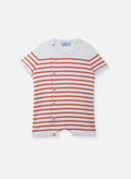 Combishort En Coton Bio - Écru/Orange