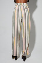 Pantalon Elsa, Rayures D'Été Fabriqué En Italie