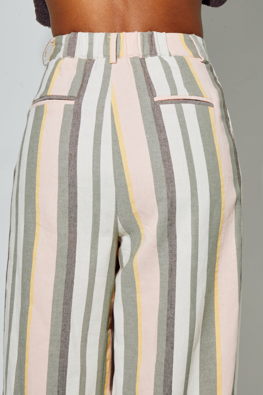 Pantalon Elsa, Rayures D'Été Fabriqué En Italie