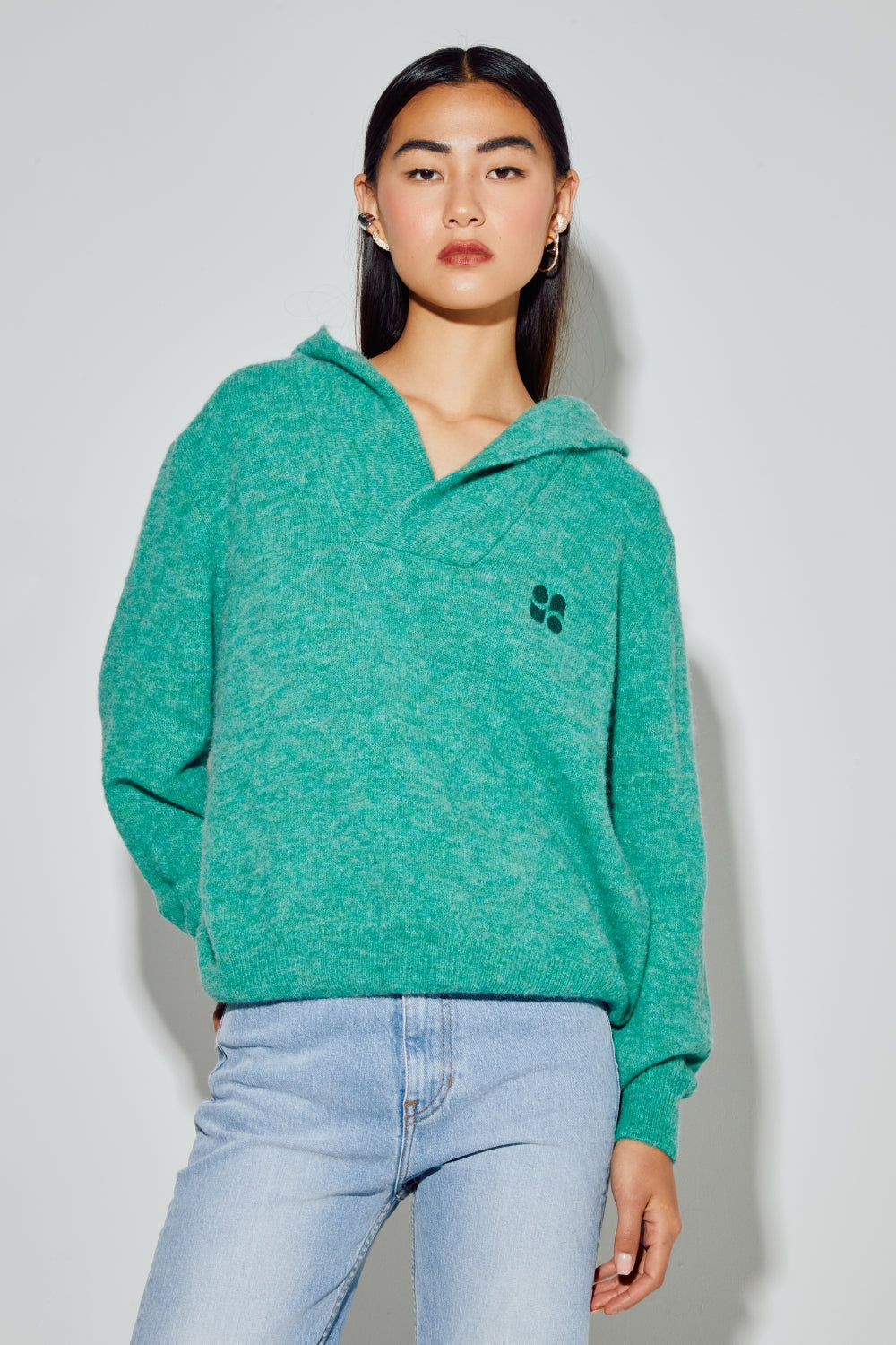 Sweatshirt Nola Alpaga Green Fabriqué En Italie