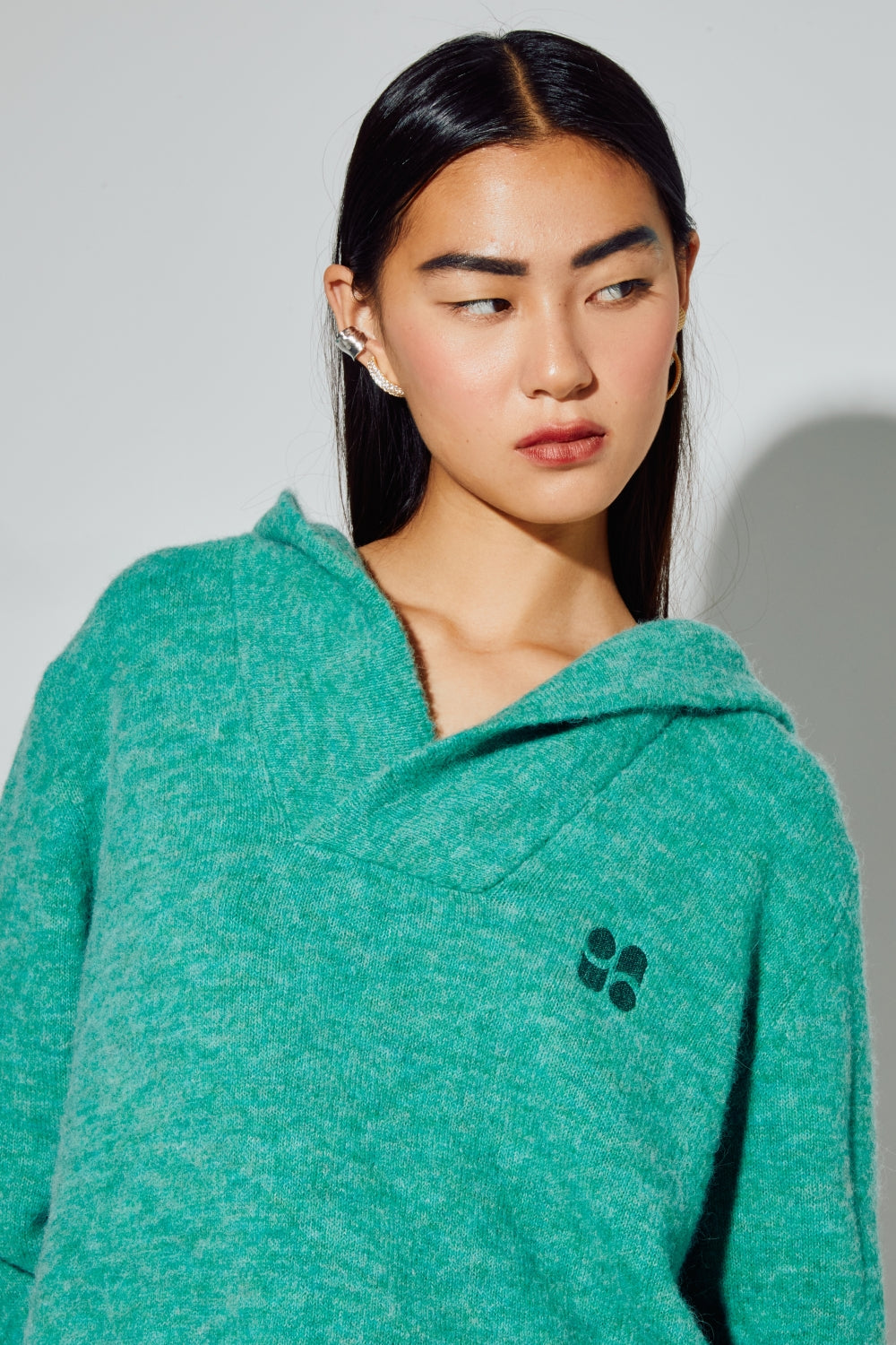Sweatshirt Nola Alpaga Green Fabriqué En Italie