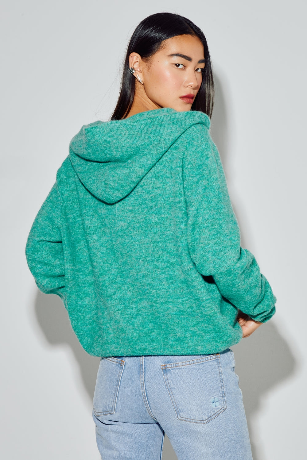 Sweatshirt Nola Alpaga Green Fabriqué En Italie