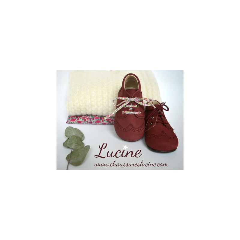Chaussures Bottillons Souples Azylis Bout Golf- Nubuck Bordeaux - Mixte