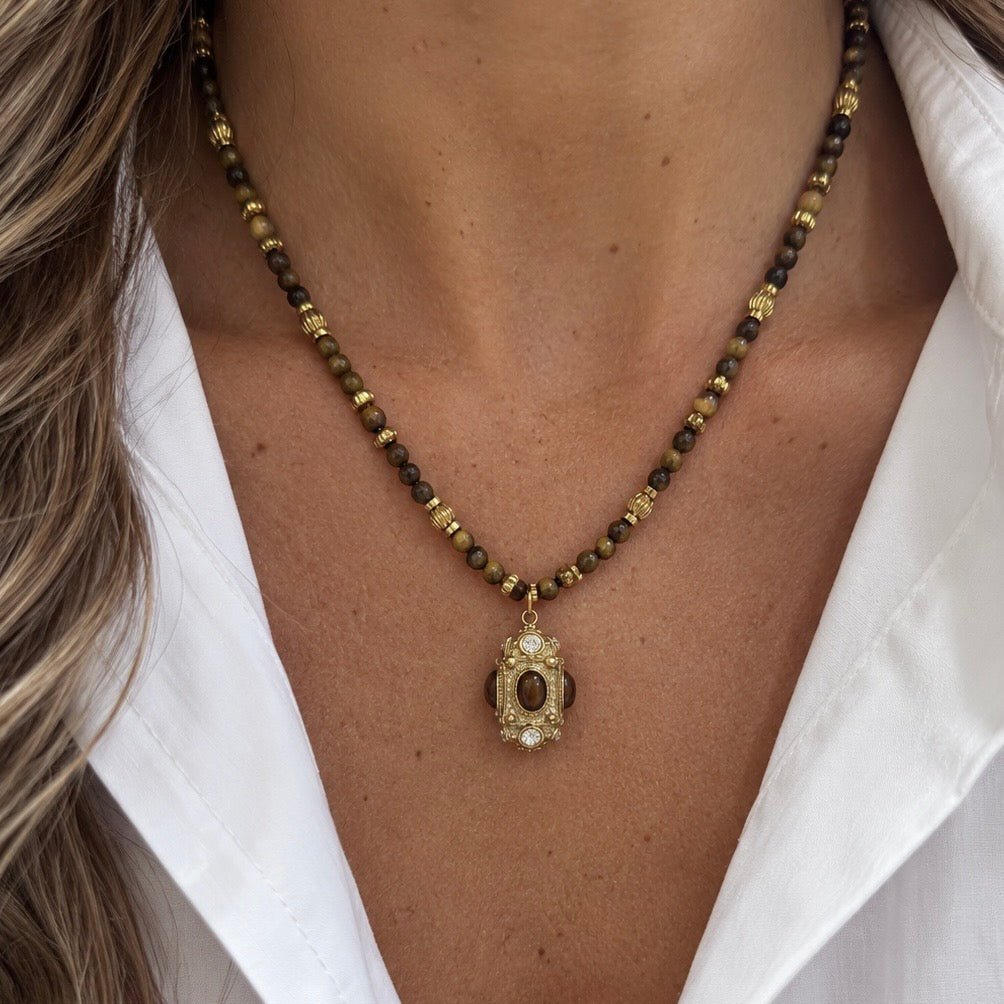 Collier Hena - Pierres Naturelles - Plusieurs Couleurs Disponibles