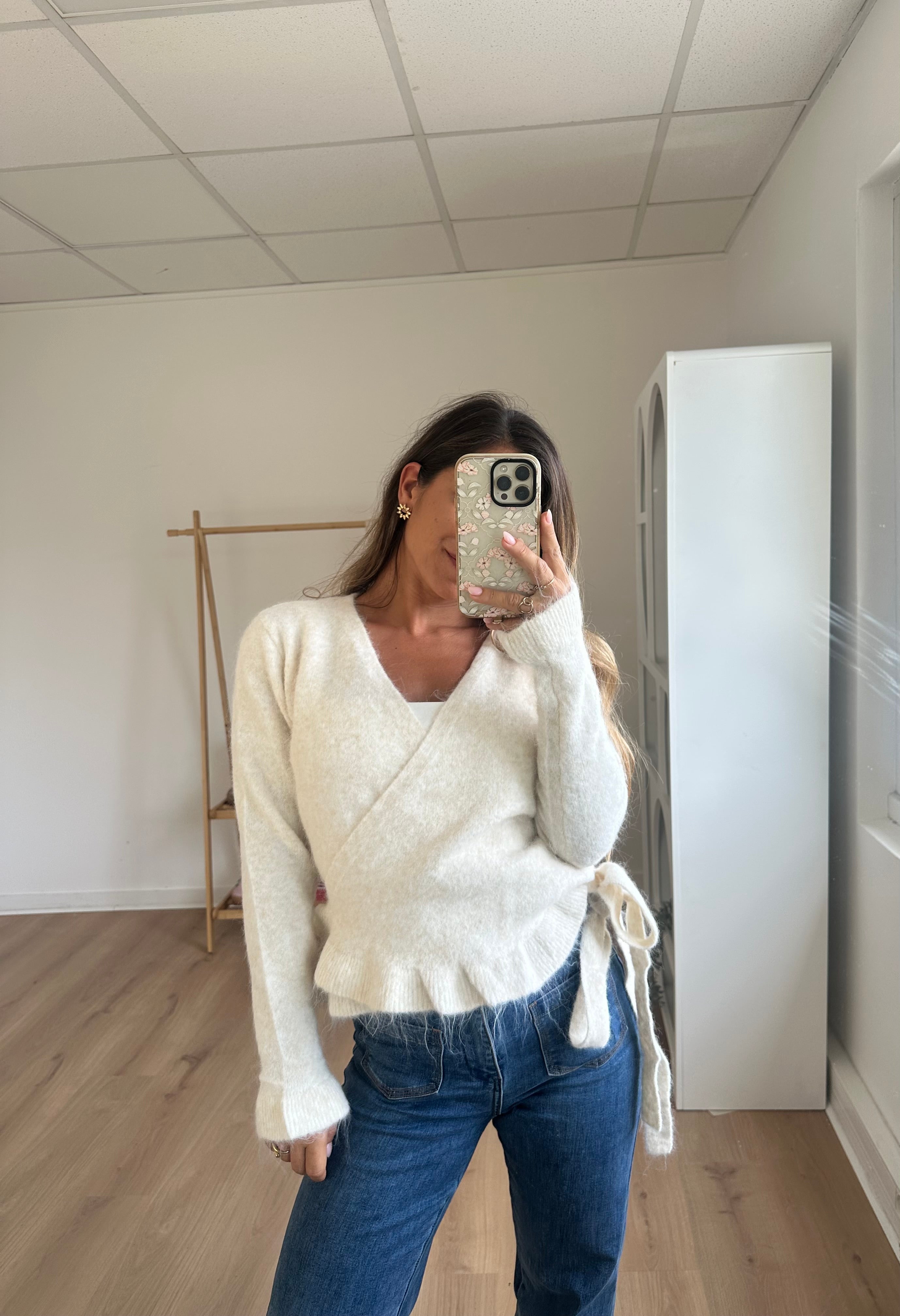 Cárdigan con lazo Helena beige