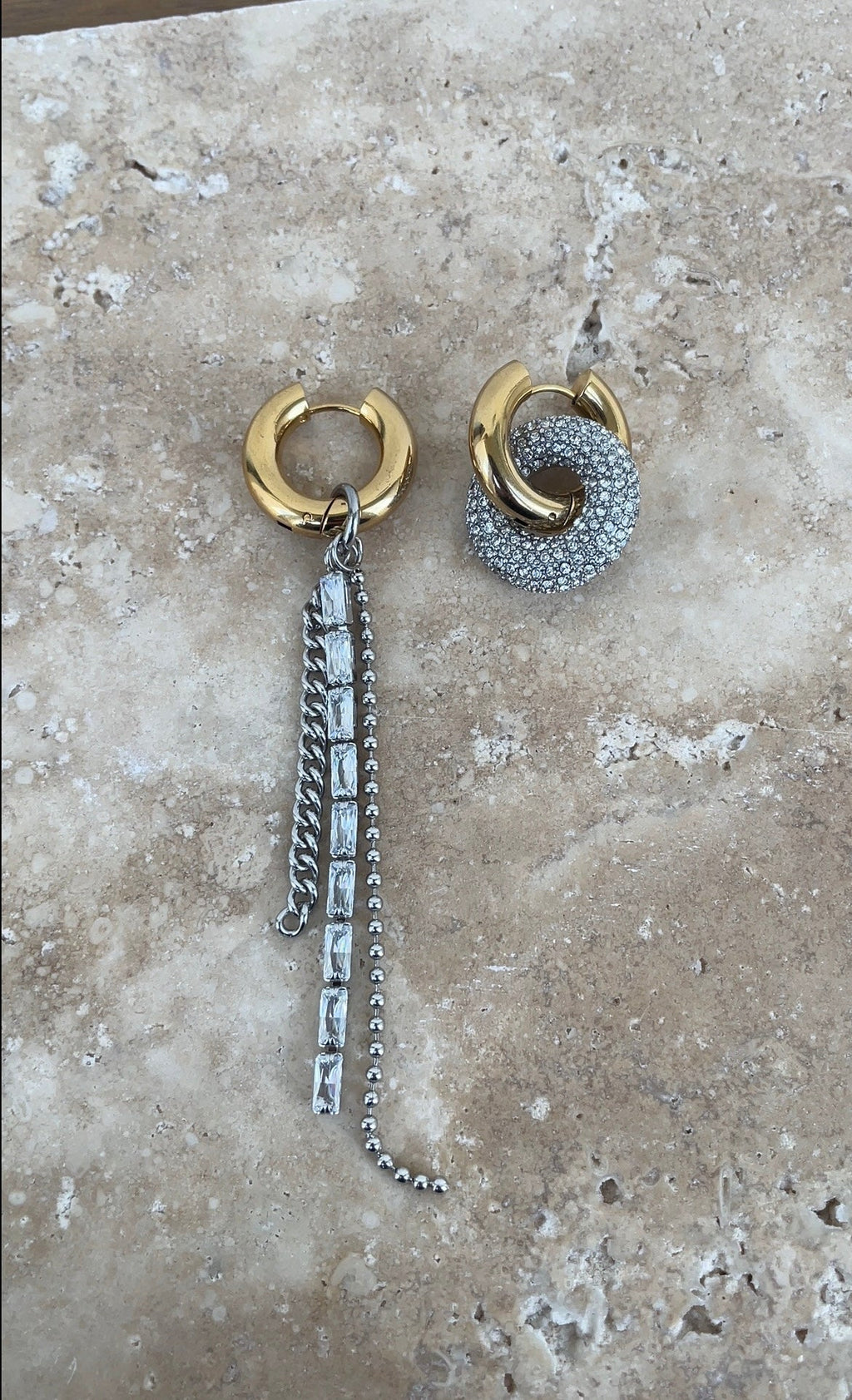 Asymmetric Festive hoop earrings