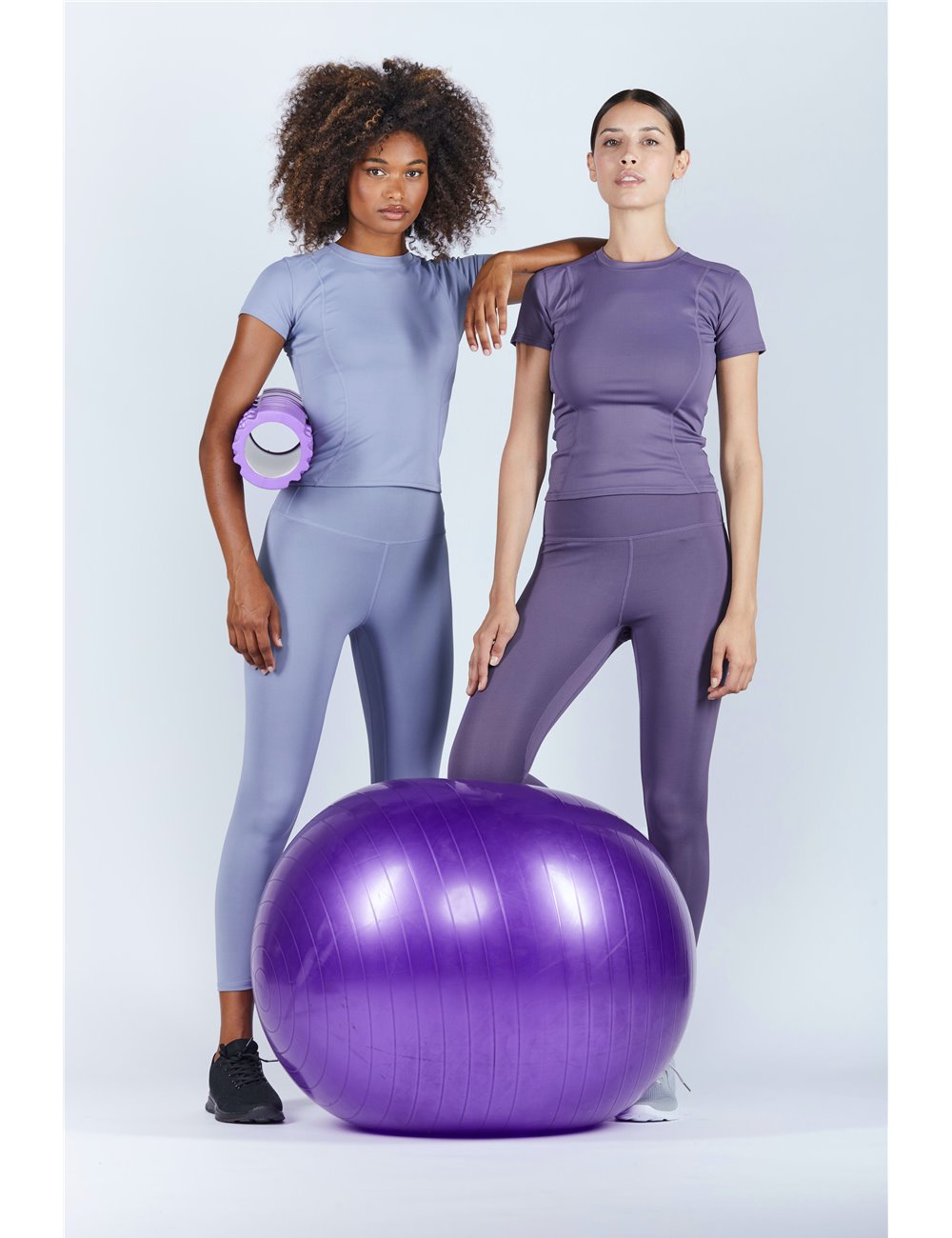 two Women's High Waist Fitness Leggings