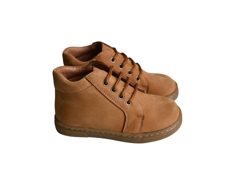 Chaussures Garçon Souples À Lacets Achille - Nubuck Camel - Garçon