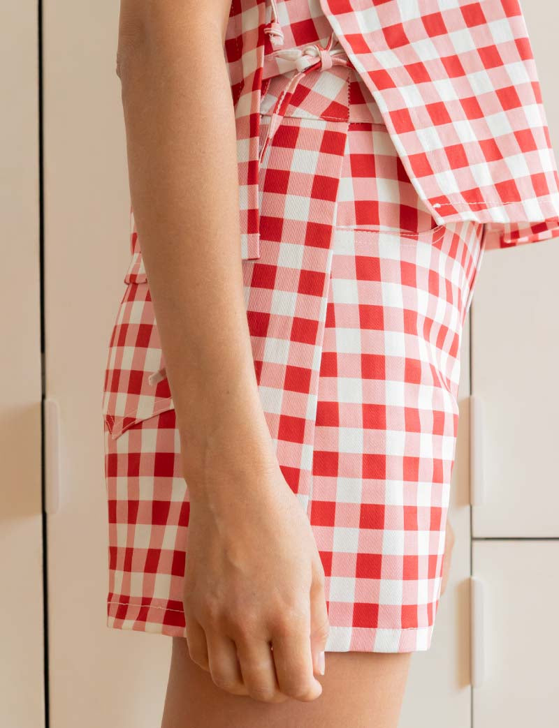 Short Vichy Rouge Kevy