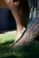 Lumina Crystal Gold Flat Ballerina