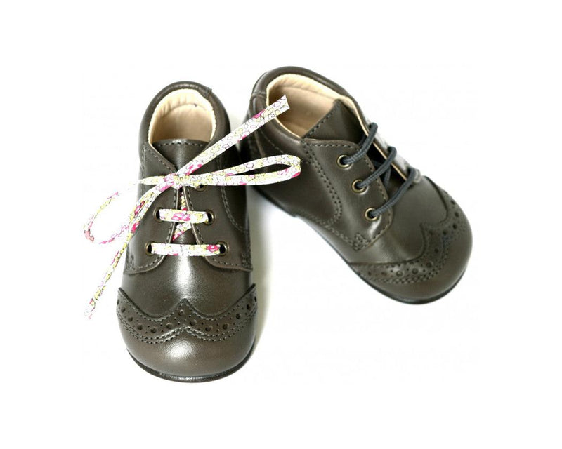 Adonis Golf Toe Booties Shoes - Taupe Gray Leather - Unisex