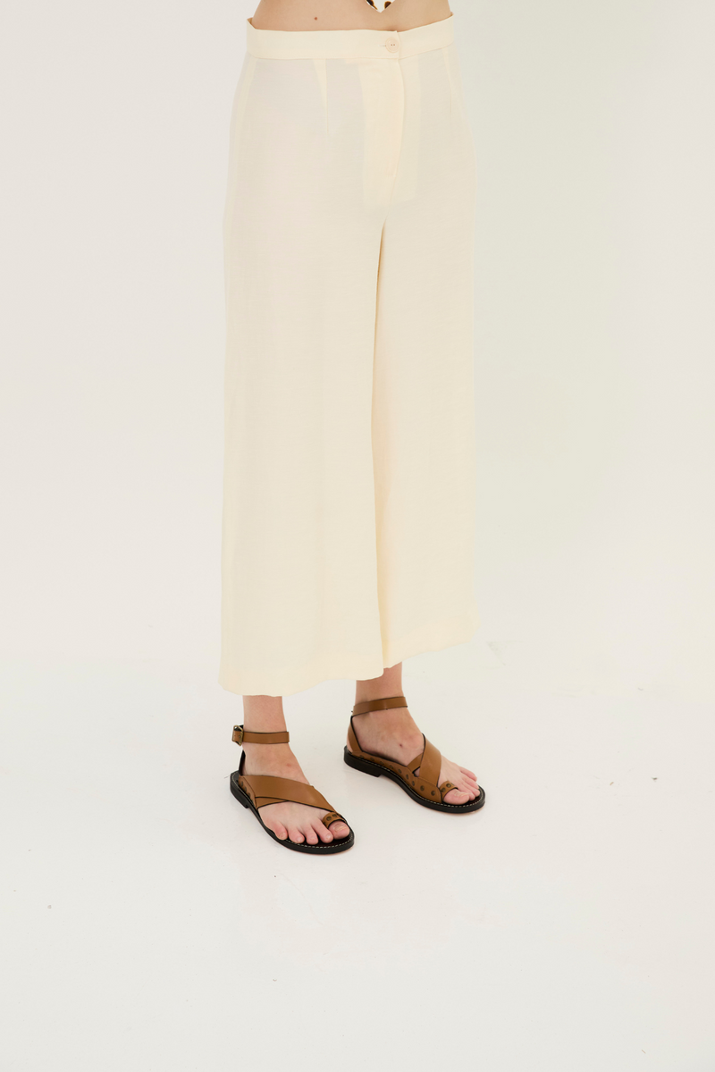 Pantalon Chine Jade Écru
