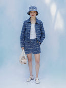 Short AMOUR jacquard denim