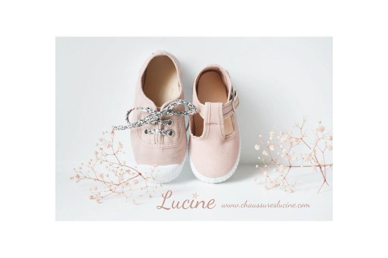 Canvas Tennis Shoes with Laces and Elastic - Nude Pink - Unisex