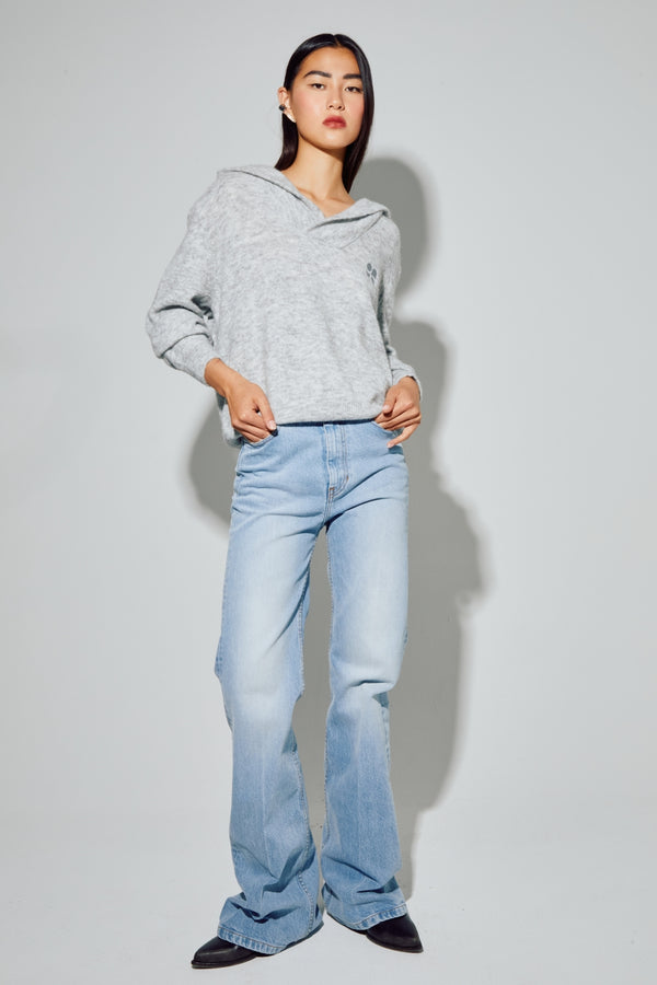 Nola Alpaca Gray Sweatshirt Made In Italy
