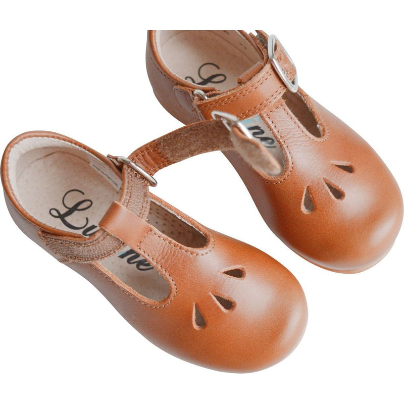 Bertille Girls' Soft Velcro Shoes - Camel Leather - Girls