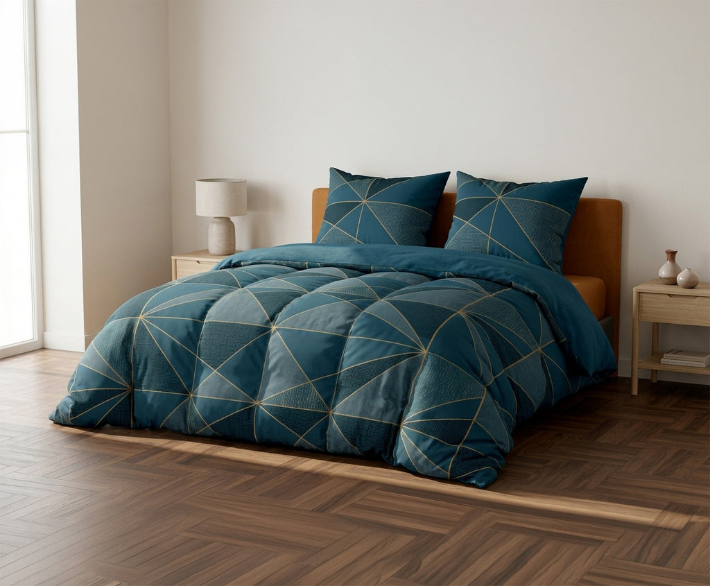 Reno - Parures de Lit de Couette 3pcs - 100% Coton 57 fils/cm2 - Imprimé