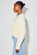 Cardigan Mira Alpaga Yellow Fabriqué En Italie