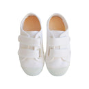 Chaussures Baskets Tennis En Toiles Scratchs - Blanc - Mixte