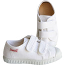 Chaussures Baskets Tennis En Toiles Scratchs - Blanc - Mixte
