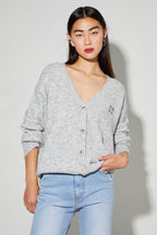 Cardigan Mira Alpaga Grey Fabriqué En Italie