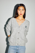 Cardigan Mira Alpaga Grey Fabriqué En Italie