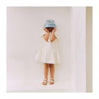 Vestido Mordida - Flores azules - Relleno
