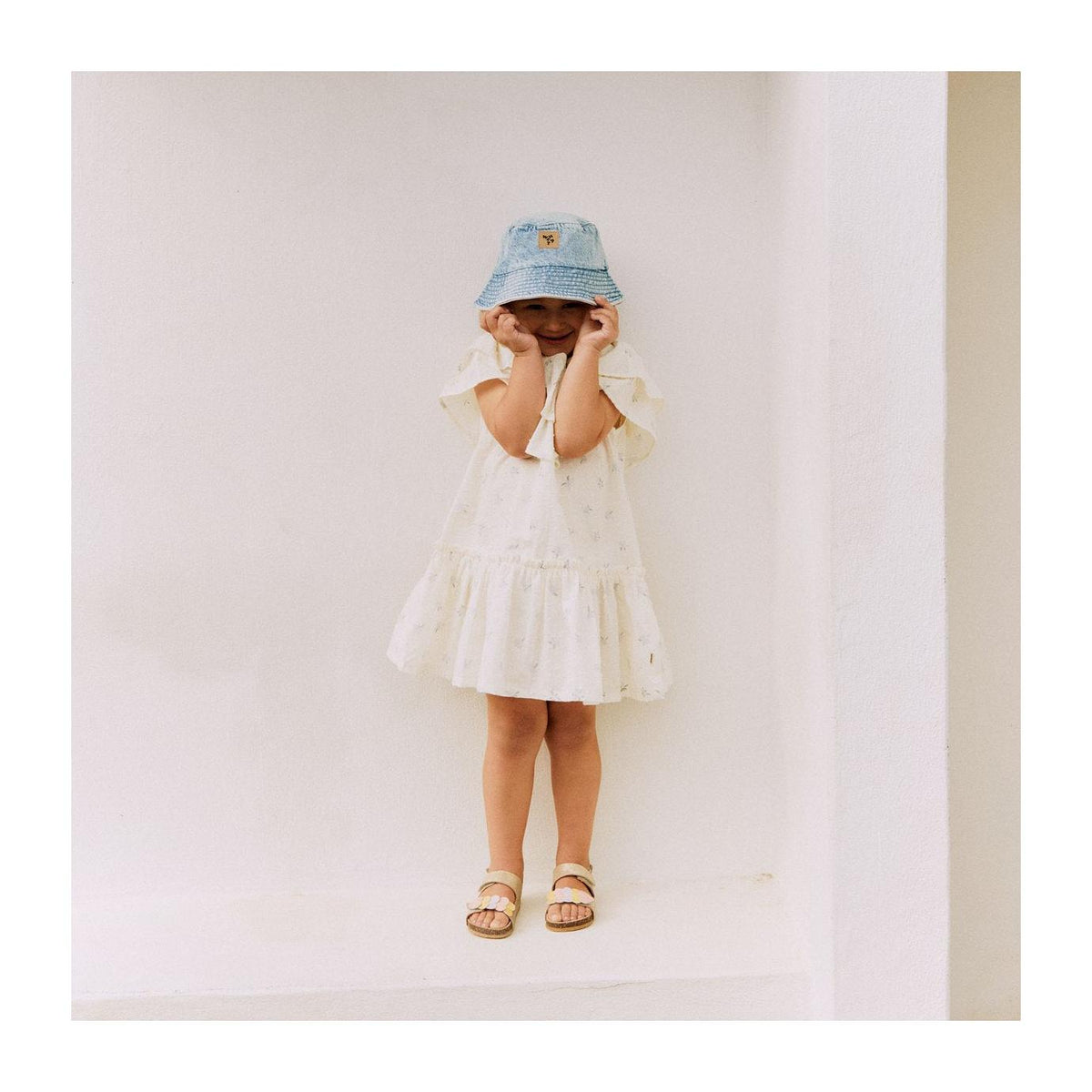 Vestido Mordida - Flores azules - Relleno