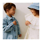 Vestido Mordida - Flores azules - Relleno