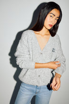 Cardigan Mira Alpaga Grey Fabriqué En Italie