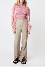 ISLAND CHEVRON BEIGE TROUSERS