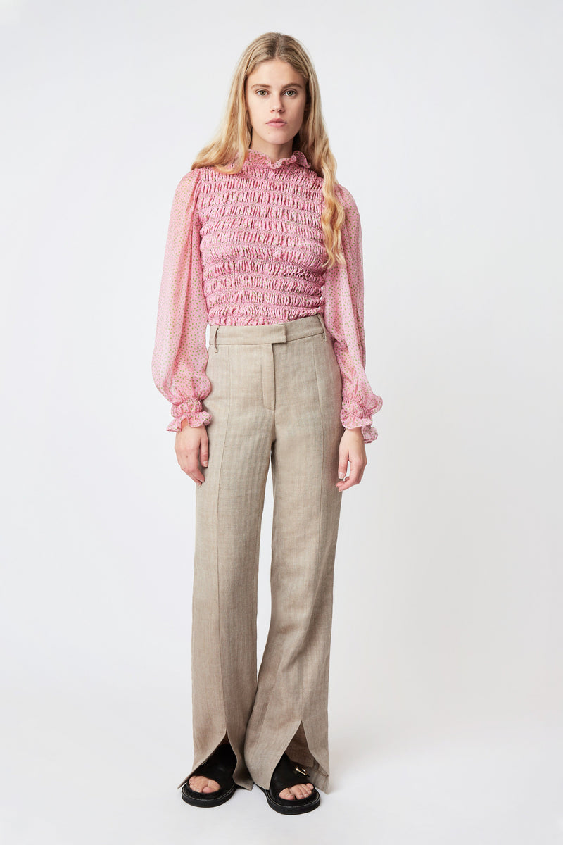 ISLAND CHEVRON TROUSERS Beige